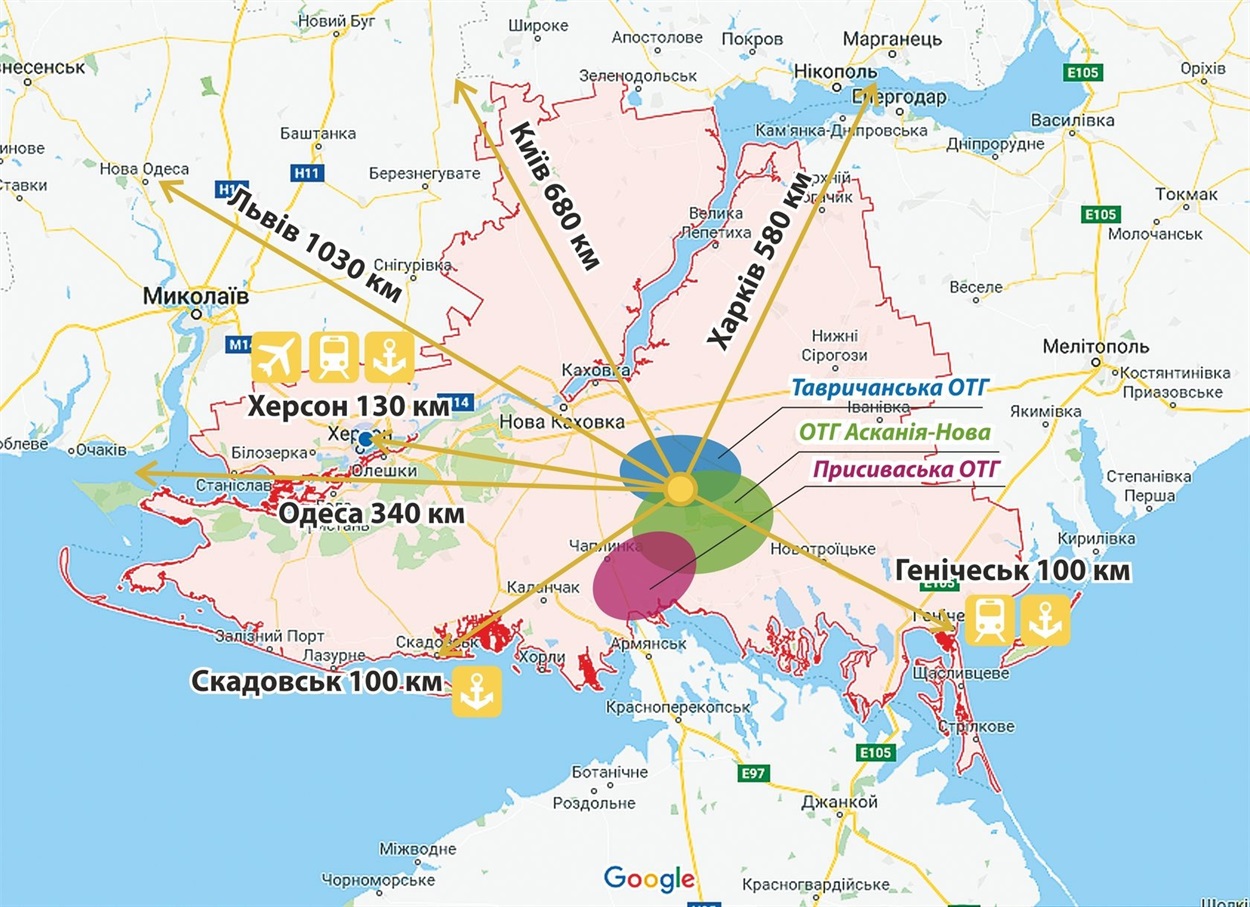 Тавричанка на карті України