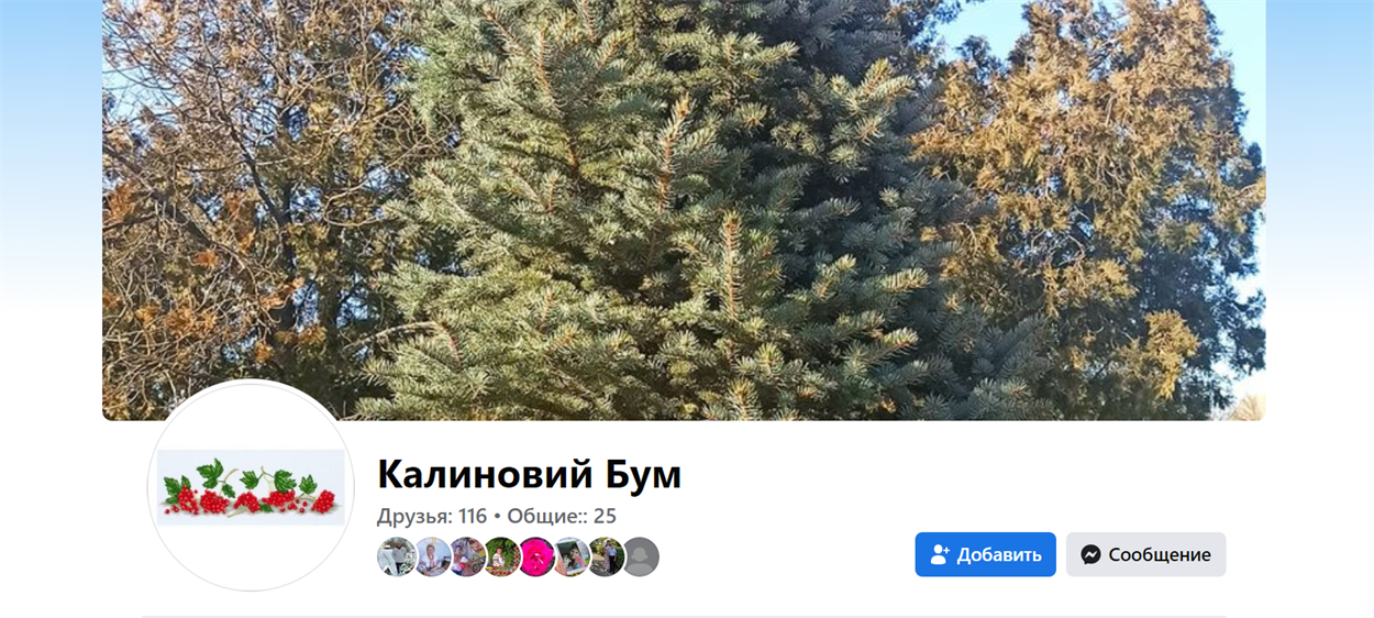 Скріншот сторінки “Калиновий бум” у Facebook