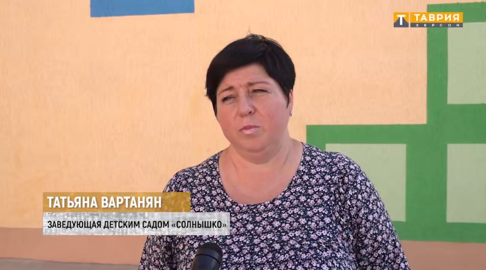 Тетяна Вартанян, колаборантка. Скріншот відео окупаційного TV “Таврия”