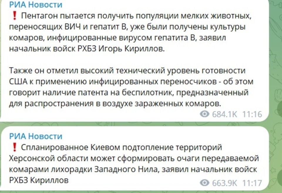 Скріншот з пропагандистського Telegram-каналу 