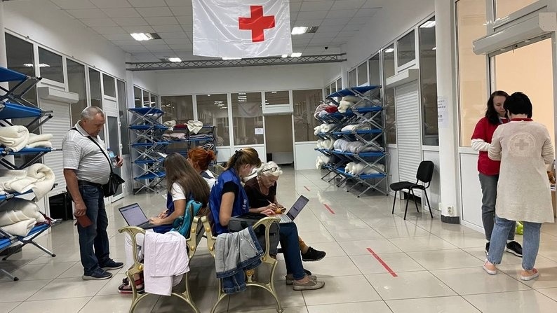 Пункт допомоги “Атмосфера” на кордоні між Росією та Україною. Сумська область. Вересень 2023 року. Фото: Суспільне Суми
