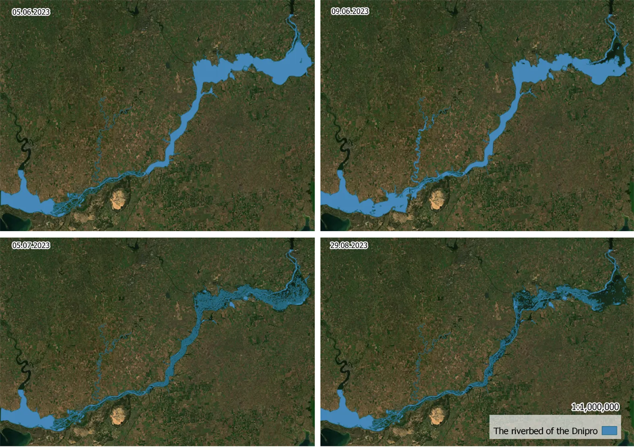 Загальний огляд руху води з Каховського водосховища