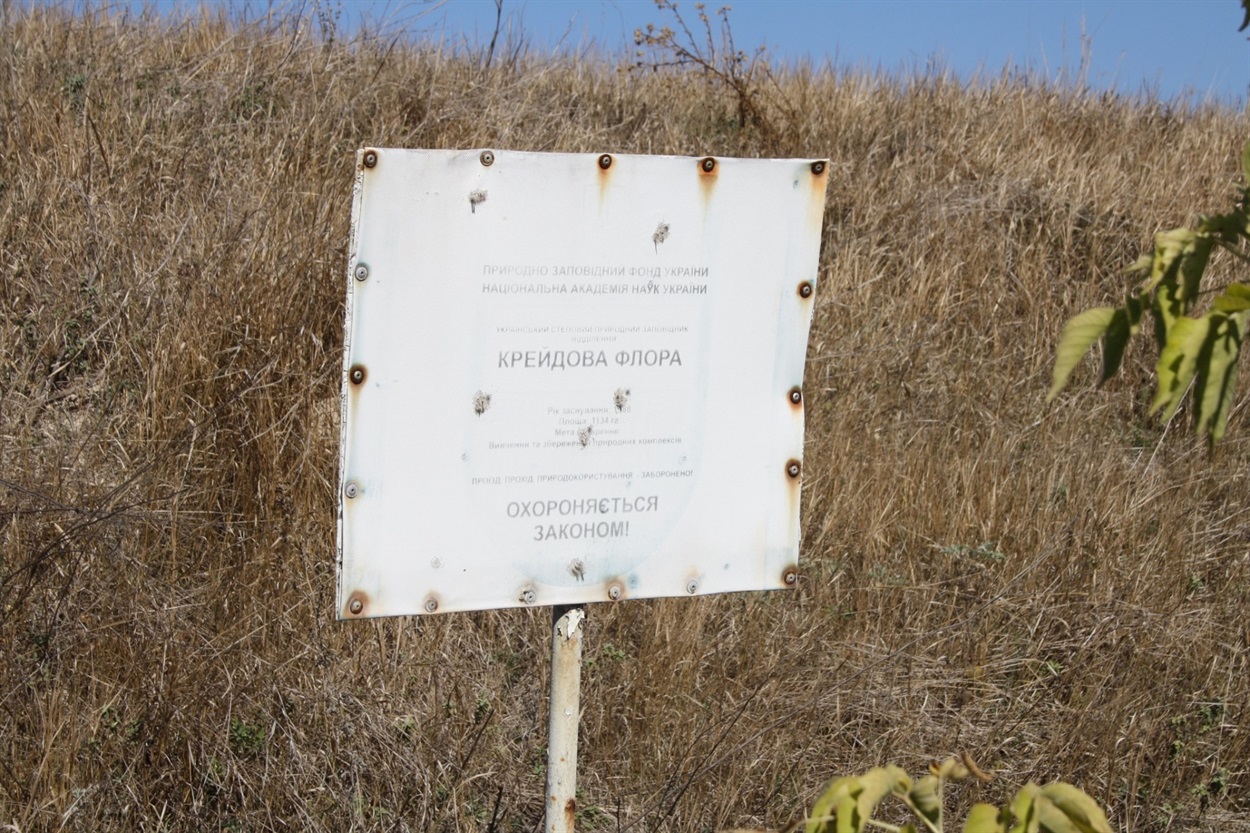В НПП “Святі гори” знищується унікальна крейдова флора. Жовтень 2024 року. Фото: Facebook-сторінка Kateryna Polyanska