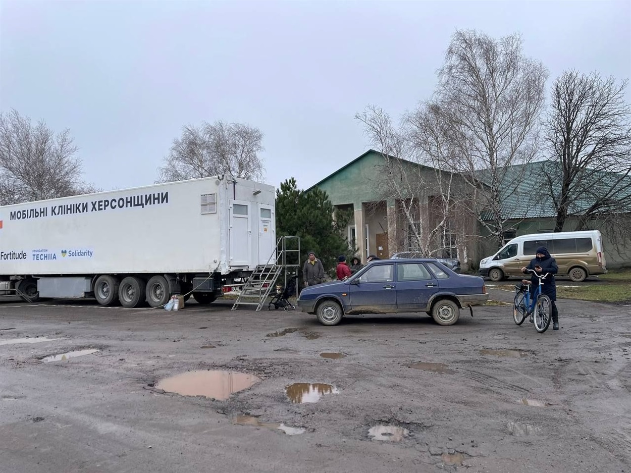 Робота мобільної клініки на Херсонщині. Фото: Херсонська ОВА