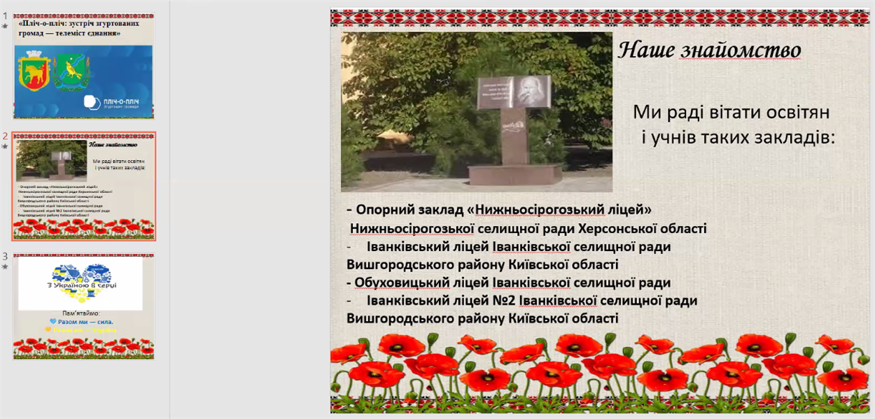 Скриншот презентації онлайн-зустрічі