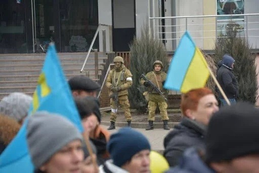 Акції протесту в Мелітополі проти окупації, фото РІА Південь
