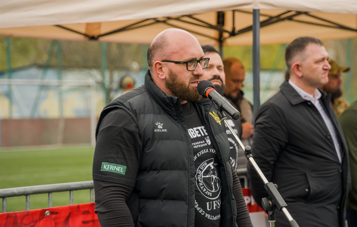 Валерій Газаєв: “Запрошуємо ветеранів приєднатися до нашої великої спортивної родини. Тут кожен — приклад для майбутніх поколінь”. Київщина, Вишневе, квітень 2026 Вишнева МТГ Інфо / Facebook