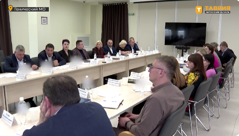 Нарада за участі так званих керівників муніципальних округів. Скриншот окупаційного медіа